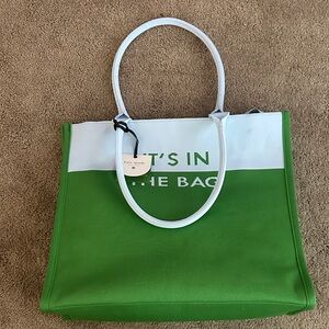 Kate Spade Green and White Tote